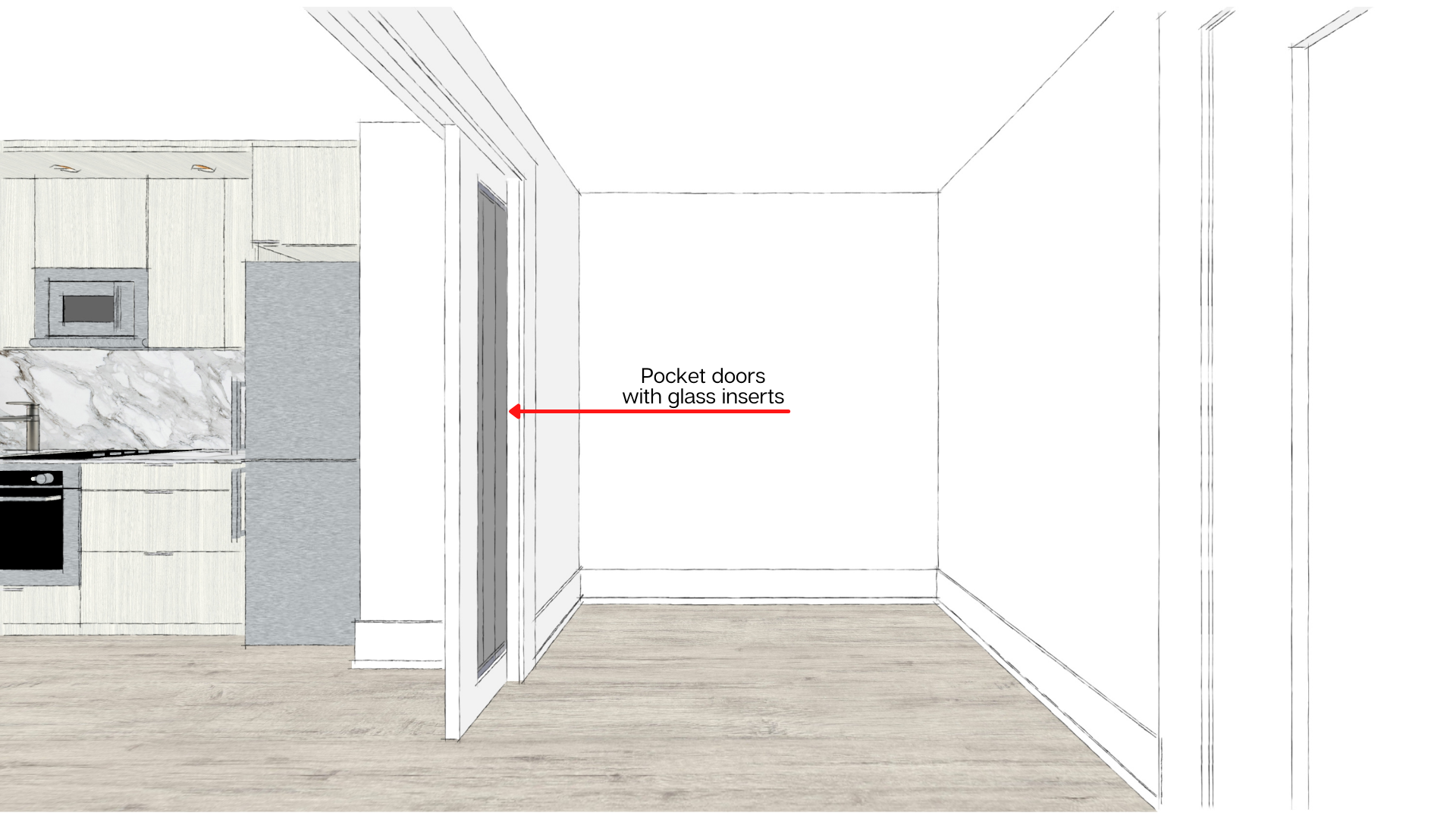 Pocket doors with glass inserts (1)