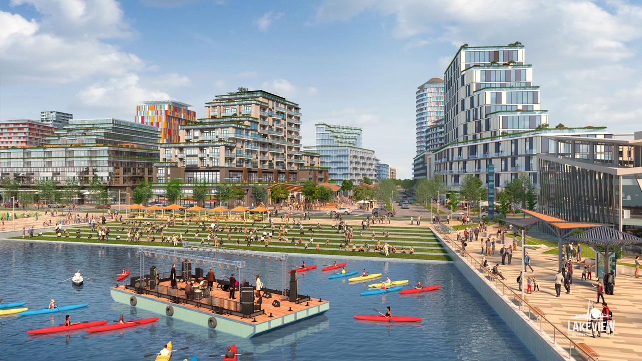 Lakeshore Promenade at Lakeview Village - Renderings by Cicada Design Inc., Toronto, Canada _ Lakeview Community Partners Limited Tridel condos at Lakeview Village in Mississauga