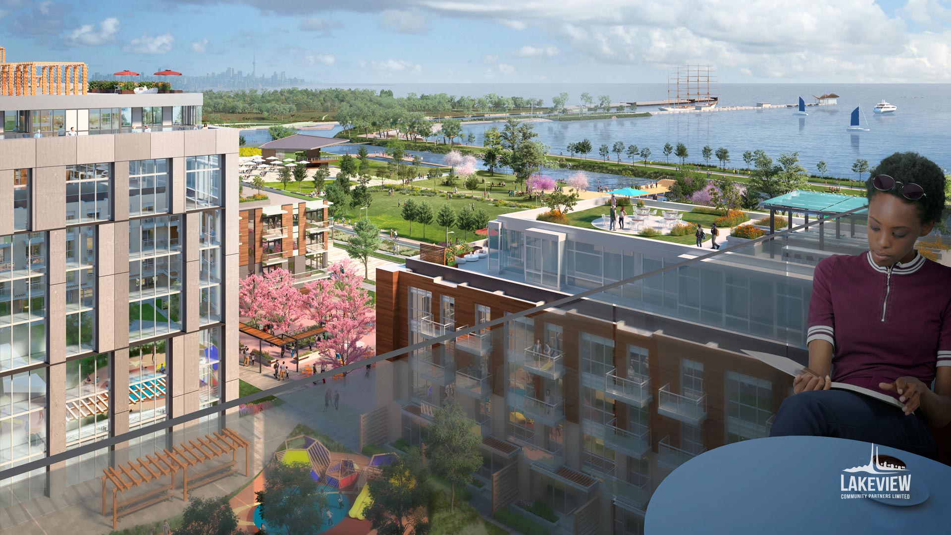 The Waterfront at Lakeview Village - Renderings by Cicada Design Inc., Toronto, Canada _ Lakeview Community Partners Limited Tridel condos at Lakeview Village in Mississauga